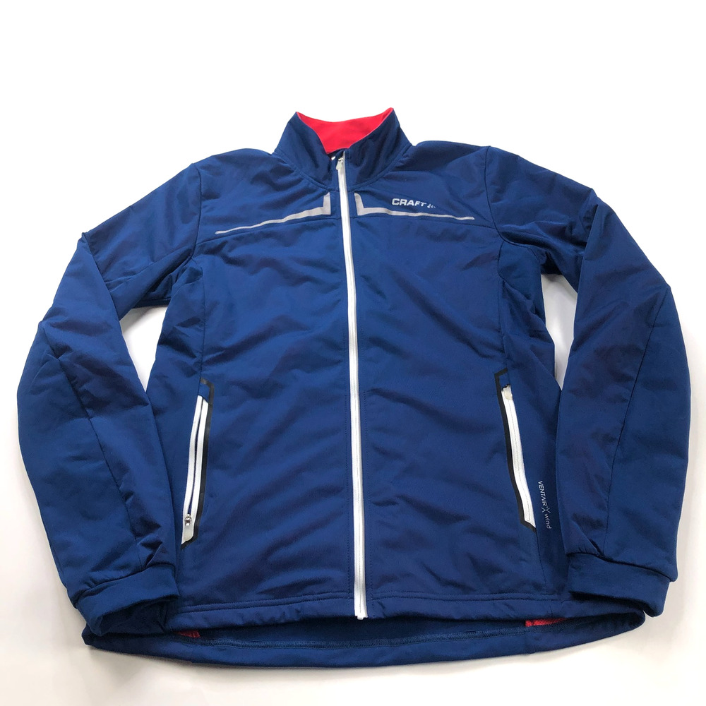 Craft Ventair X Wind Medium Cycling Running Full Zip Mock Neck Jacket Blue MINT